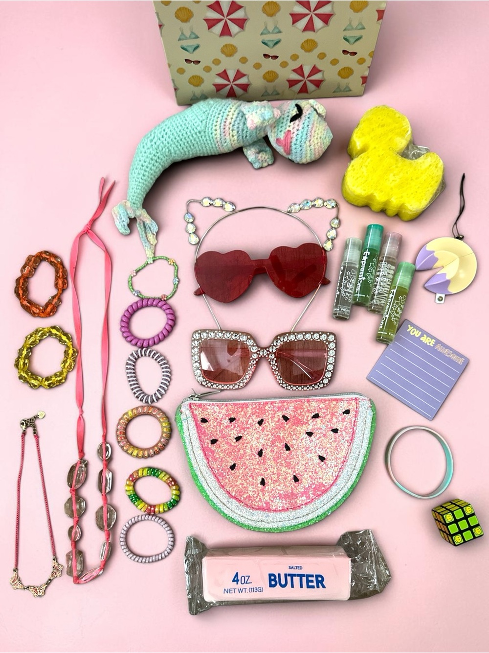 Claire's Sparkly Watermelon Crossbody Bag in Pink and Green